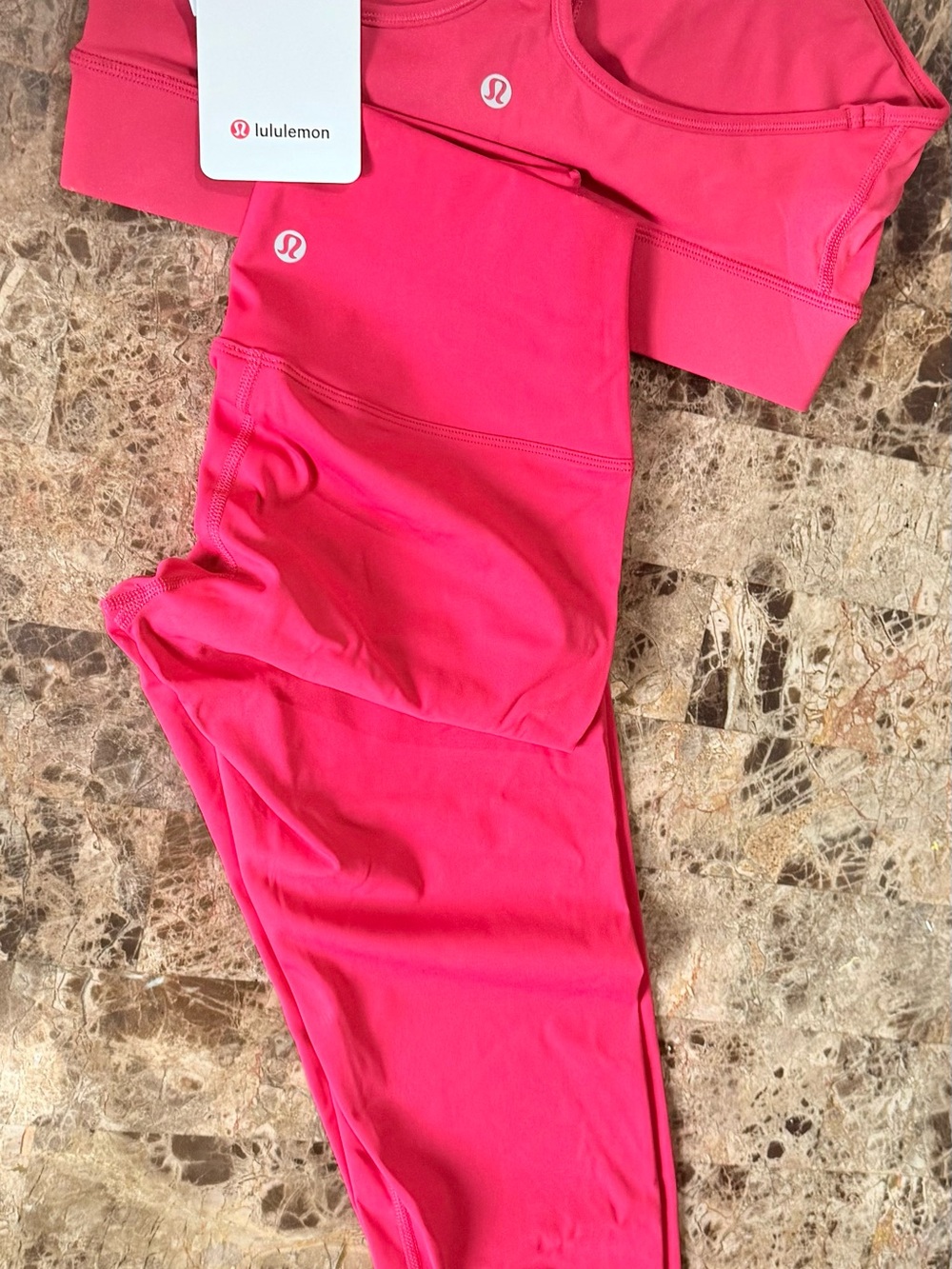 lululemon athletica Red Women’s Active Tank & Leggings Set